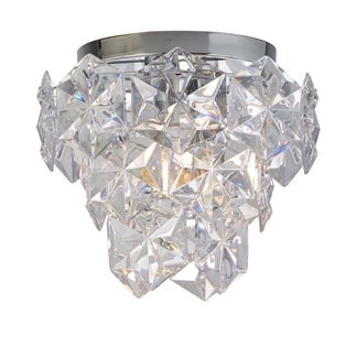 Rhia 3 Light Clear Flush Ceiling Light