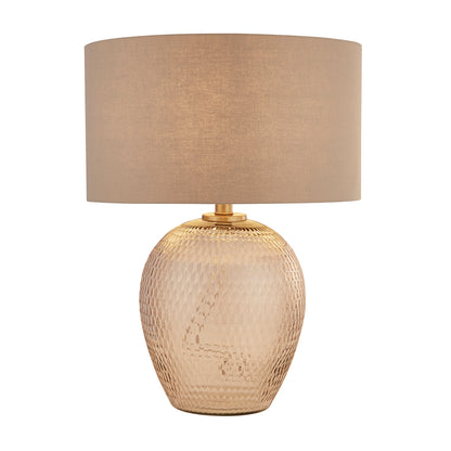 Cantor Amber Glass Base Table Lamp