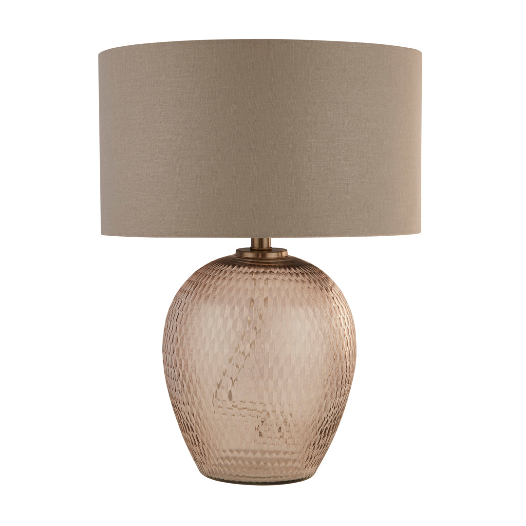 Cantor Amber Glass Base Table Lamp