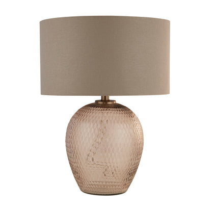 Cantor Amber Glass Base Table Lamp