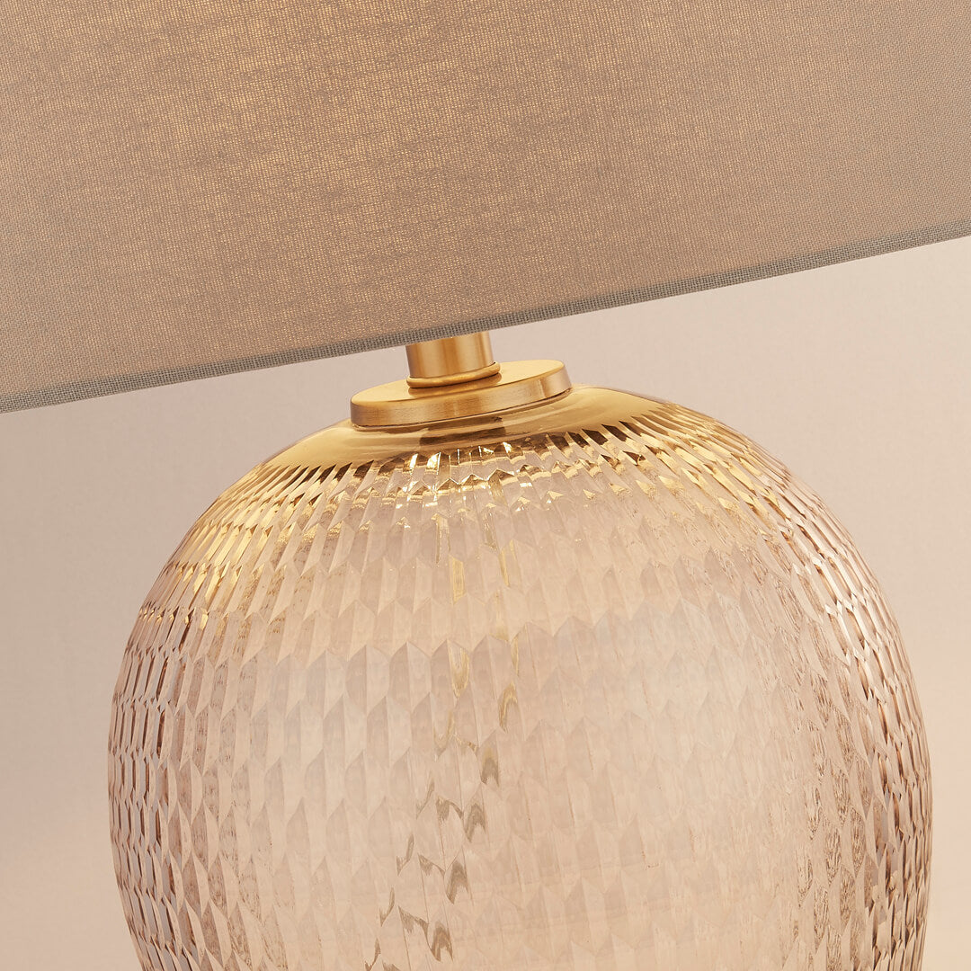 Cantor Amber Glass Base Table Lamp