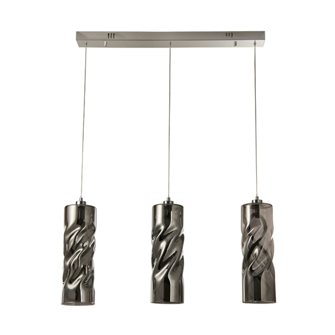 Demeter LED Black Smoke Glass Multi-Light Pendant Bar