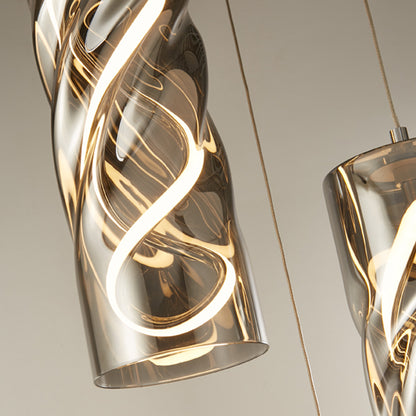 Demeter 3 Light Smoked Glass LED Cluster Pendant