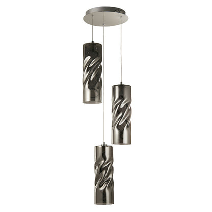 Demeter 3 Light Smoked Glass LED Cluster Pendant