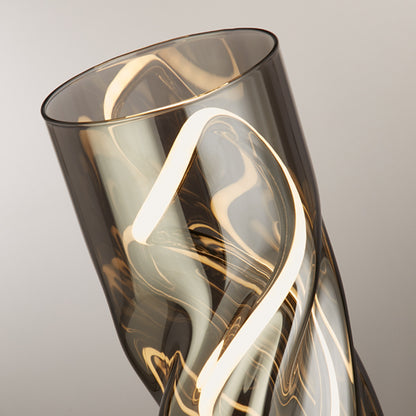 Demeter Smoked Glass LED Table Lamp