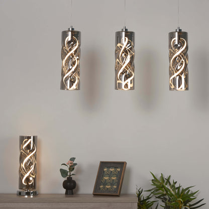 Demeter Smoked Glass LED Table Lamp