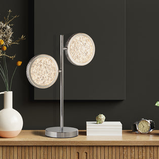 Lavinia 2 Light Chrome LED Table Lamp