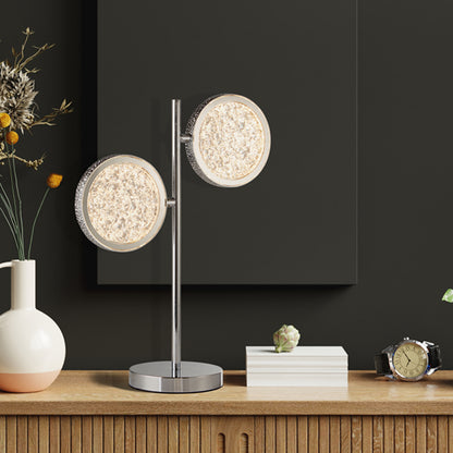Lavinia 2 Light Chrome LED Table Lamp