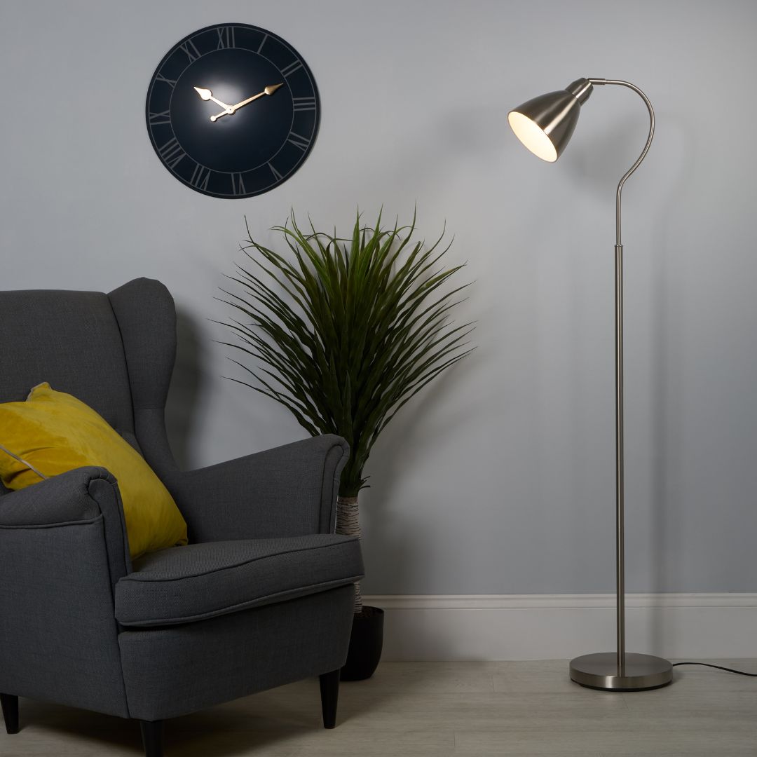 Fairfax Satin Silver Task Floor Lamp
