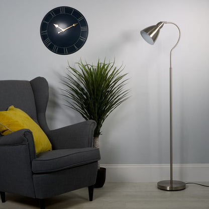 Fairfax Satin Silver Task Floor Lamp