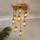 Exton 9-Light Gold Mesh Flush Ceiling Light