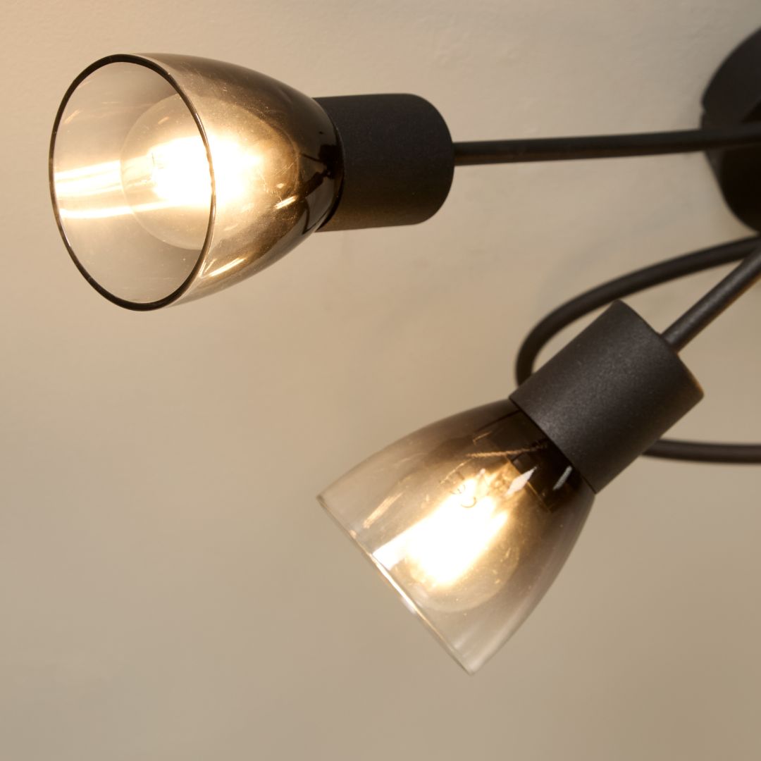 Glenview 5 Light Black Flush Ceiling Light