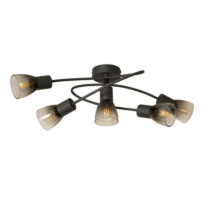 Glenview 5 Light Black Flush Ceiling Light