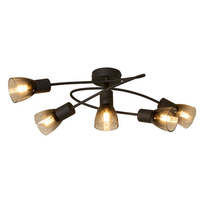 Glenview 5 Light Black Flush Ceiling Light