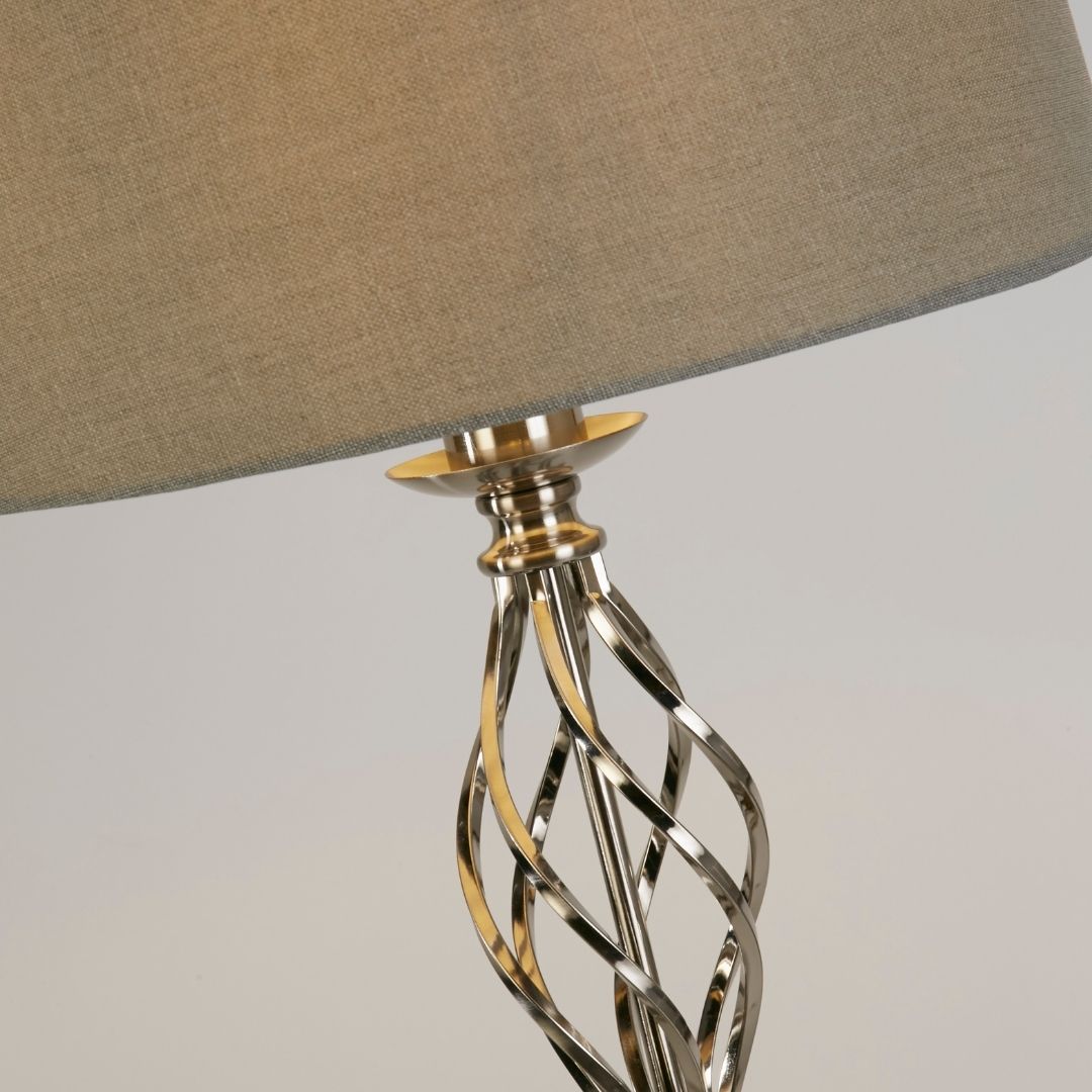 Manor Polished Chrome Floor Lamp with Grey Shade