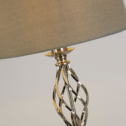 Manor Polished Chrome Floor Lamp with Grey Shade