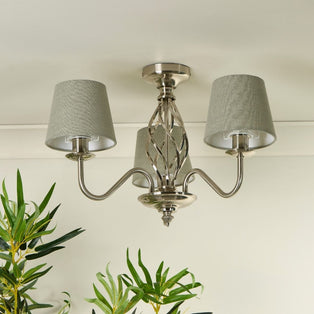 Manor 3 Light Polished Chrome Flush Ceiling Light