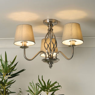 Manor 3 Light Polished Chrome Flush Ceiling Light
