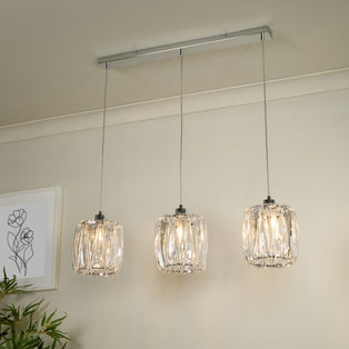 Kiara 3 Light Silver Ceiling Pendant Bar