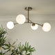 Ellison 4 Light Antique Brass & Frosted Glass Flush Ceiling Light