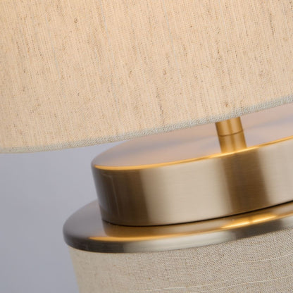 Marriot Natural Hessian and Satin Nickel Table Lamp