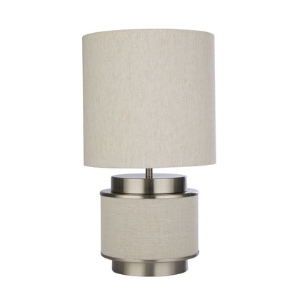 Marriot Natural Hessian and Satin Nickel Table Lamp
