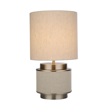 Marriot Natural Hessian and Satin Nickel Table Lamp