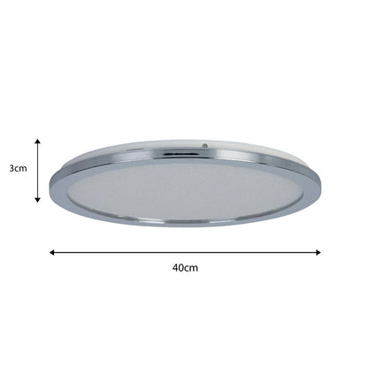 Addie Bathroom Chrome & Crystal LED Flush Ceiling Light