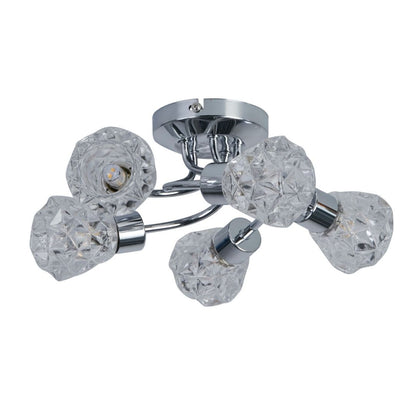 Dodo 5 Light Polished Chrome Flush Ceiling Light
