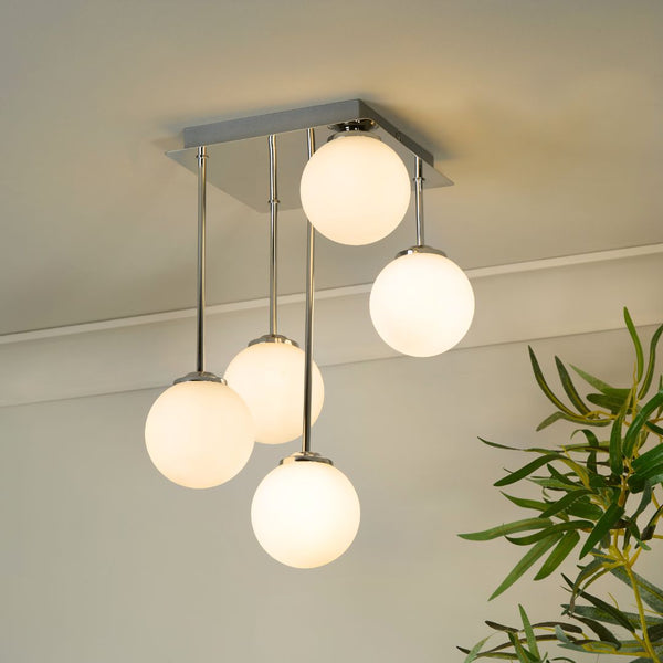 Navarro 5 Light Chrome Semi Flush Ceiling Light