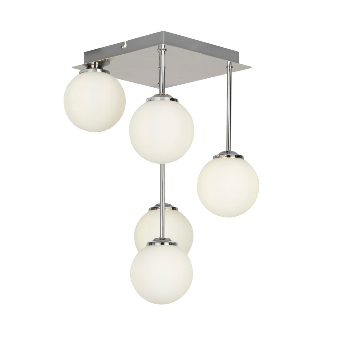 Navarro 5 Light Chrome Semi Flush Ceiling Light
