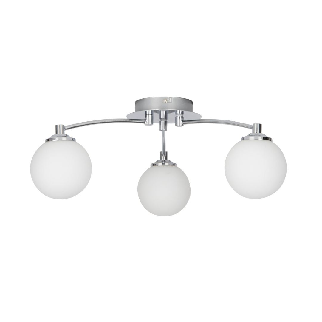 Navarro 3 Light Chrome Semi Flush Ceiling Light