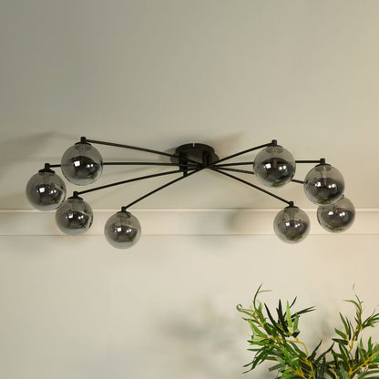 Navarro 8 Light - Black with Smoked Glass
