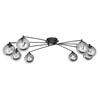 Navarro 8 Light - Black with Smoked Glass