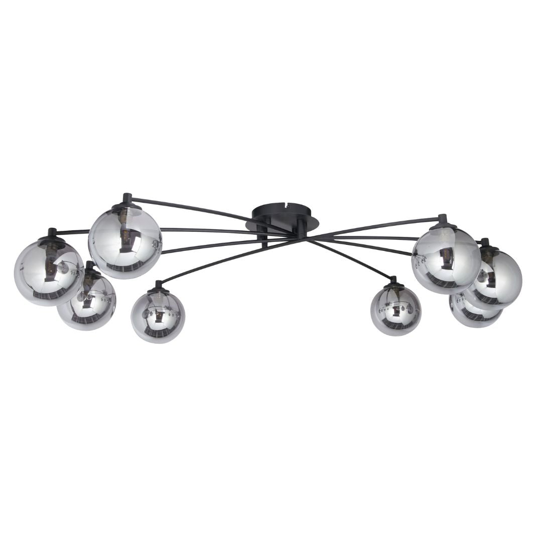 Navarro 8 Light - Black with Smoked Glass
