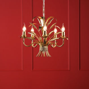 Phaedra 5 Light Gold Pendant Ceiling Light