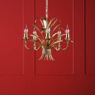 Phaedra 5 Light Gold Pendant Ceiling Light