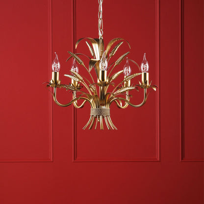 Phaedra 5 Light Gold Pendant Ceiling Light