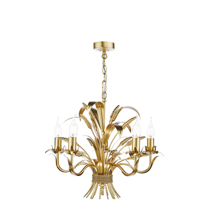 Phaedra 5 Light Gold Pendant Ceiling Light