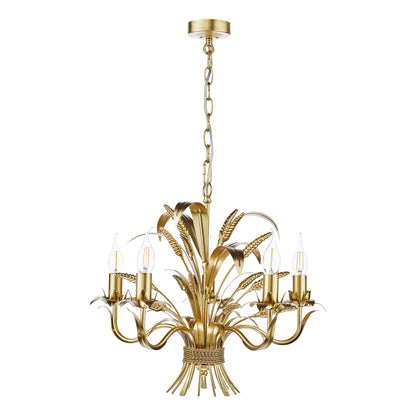 Phaedra 5 Light Gold Pendant Ceiling Light