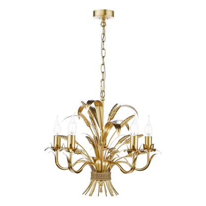 Phaedra 5 Light Gold Pendant Ceiling Light