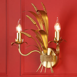 Phaedra 2 Light Gold Wall Light