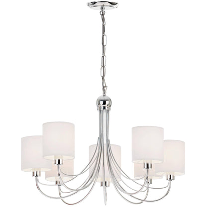 Phantom 7 Light Chrome & White Pendant Chandelier
