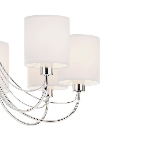 Phantom 7 Light Chrome & White Pendant Chandelier