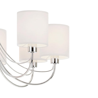 Phantom 7 Light Chrome & White Pendant Chandelier
