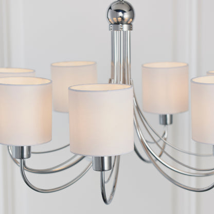 Phantom 7 Light Chrome & White Pendant Chandelier