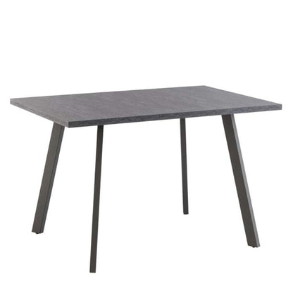 Picasso 1.2M Dark Grey Table with 4 Grey Chairs Dining Set