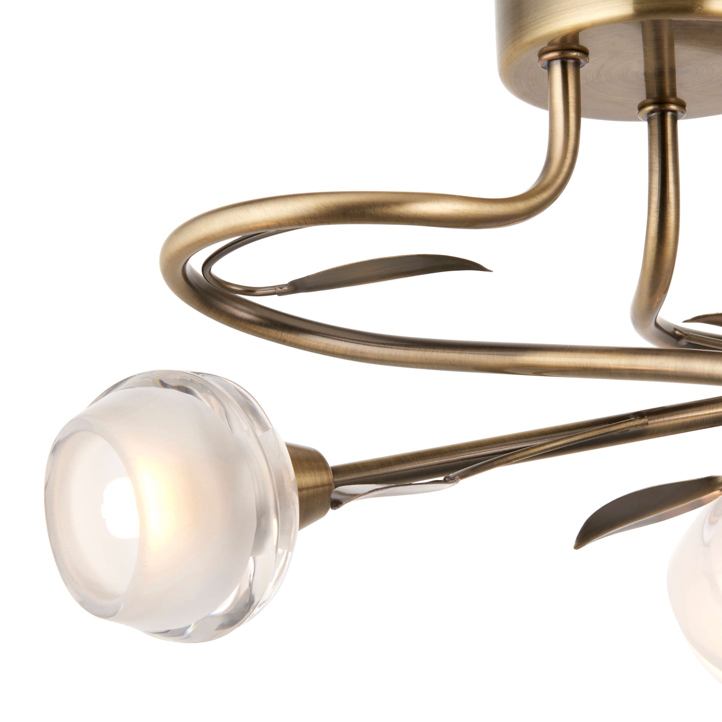 Maywood 3 Light Semi Flush Ceiling Light Antique Brass