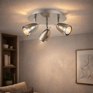 Lottie 3 Light Satin Nickel Ceiling Spotlight Plate