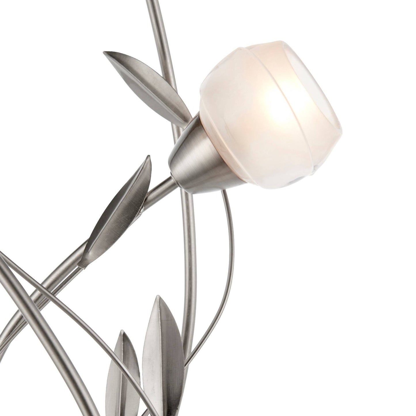 Maywood 3 Light Satin Nickel 165cm Floor Lamp with Glass Shades